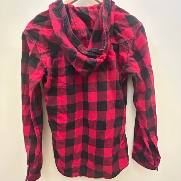 TnA ‘Boyfriend Fit’ Hooded Plaid Shirt - Picture 2 of 3